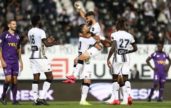 players of charleroi fc celebrating